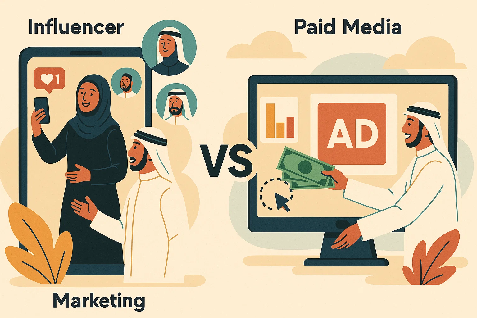 وش الفرق بين التسويق عبر المؤثرين والمحتوى المدفوع؟