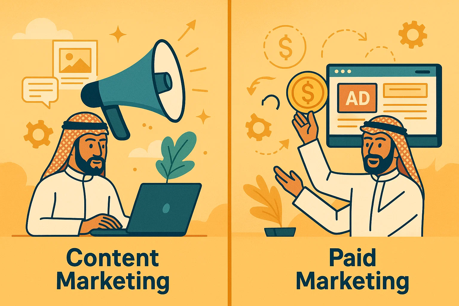 التسويق بالمحتوى مقابل التسويق المدفوع: وش الأفضل لعلامتك التجارية؟